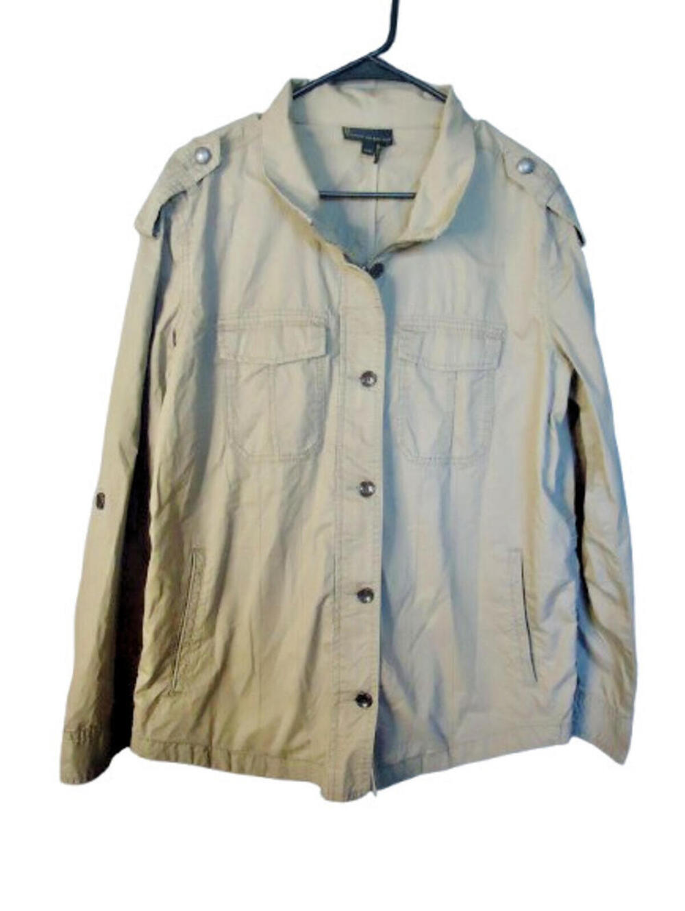 I Jeans by Buffalo Light Weight Full Zip Boho Jacket Womens Size XL Khaki